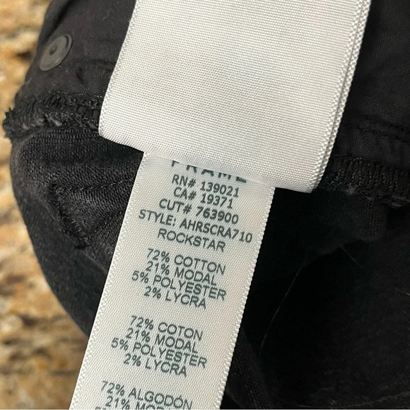 FRAME ALI High Rise Cigarette Skinny Jeans Women’s 28 Gray Acid Wash Raw Hem - Picture 6 of 11